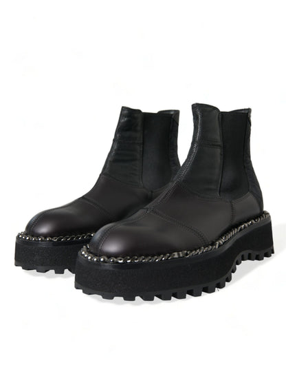 Elegantes botas Chelsea negras sin cordones