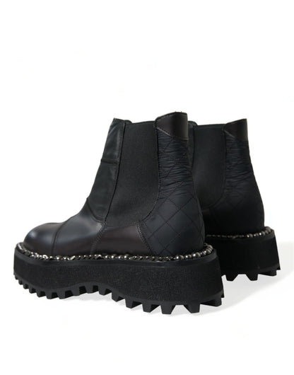 Elegantes botas Chelsea negras sin cordones