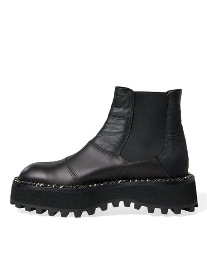 Elegantes botas Chelsea negras sin cordones