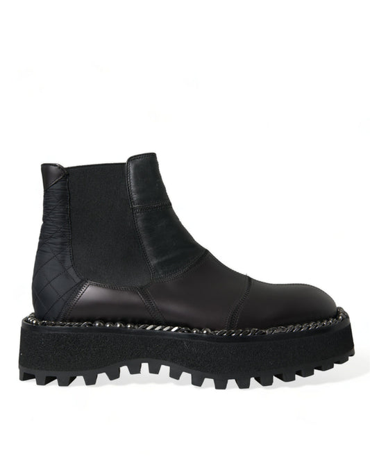 Elegantes botas Chelsea negras sin cordones