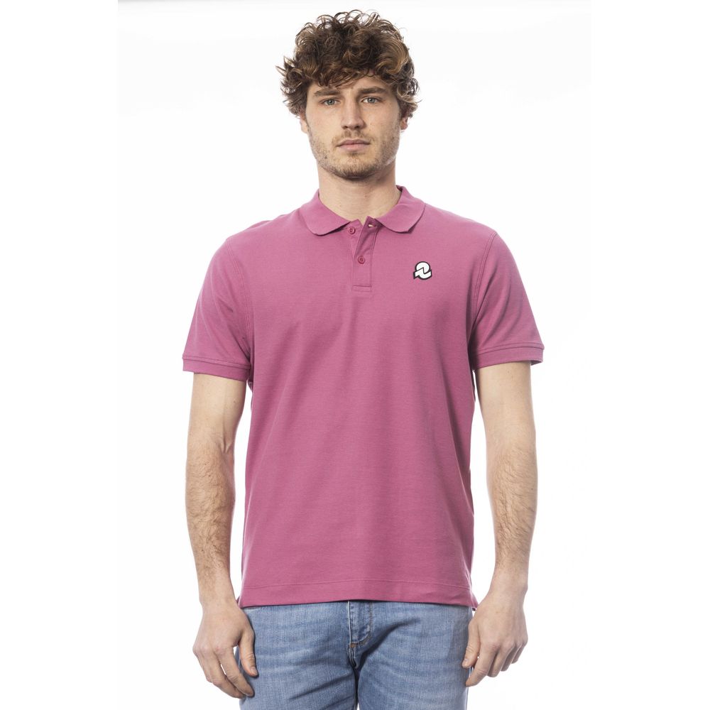 Polo de algodón morado para hombre