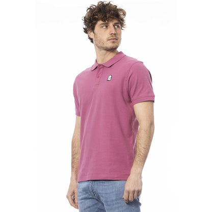 Polo de algodón morado para hombre