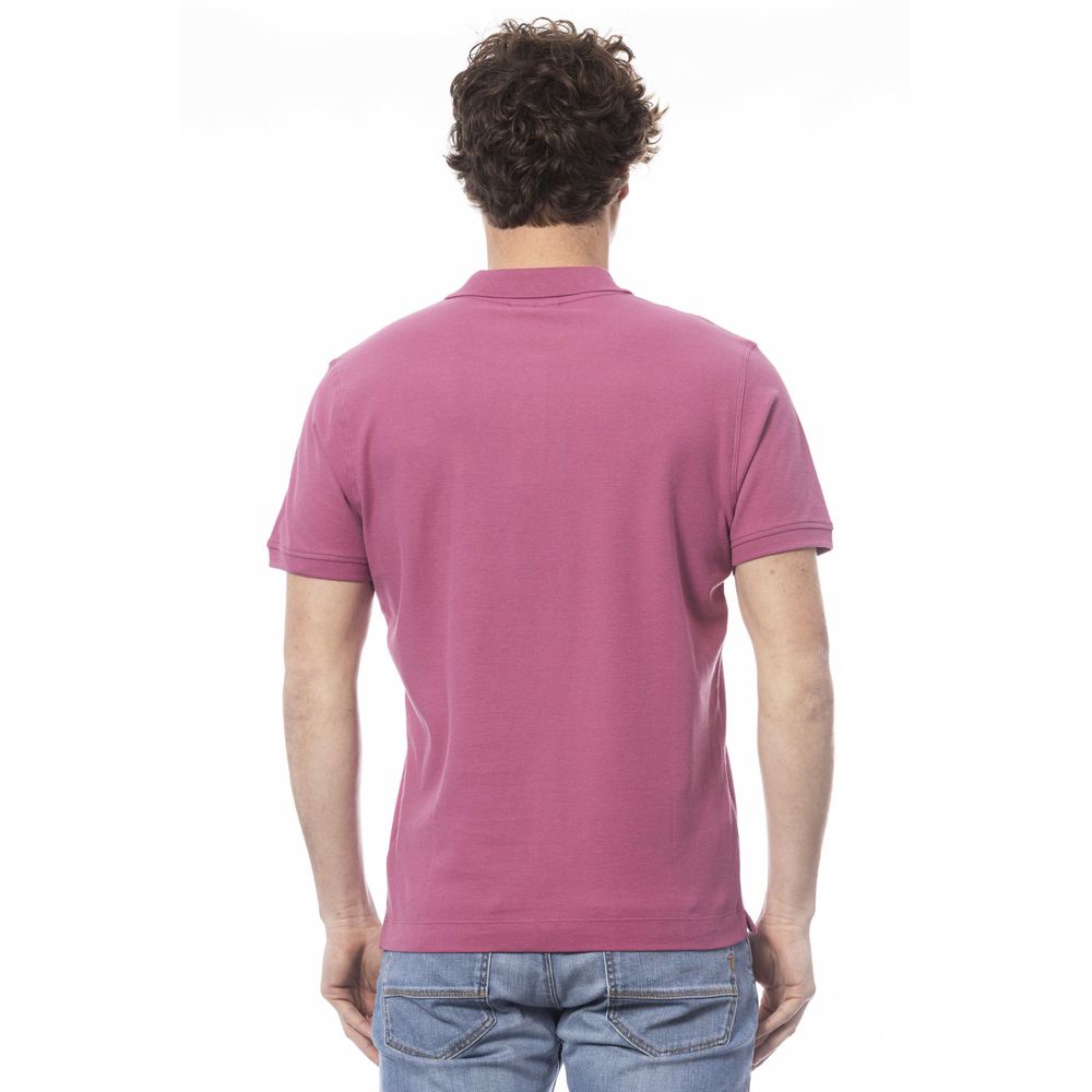 Polo de algodón morado para hombre