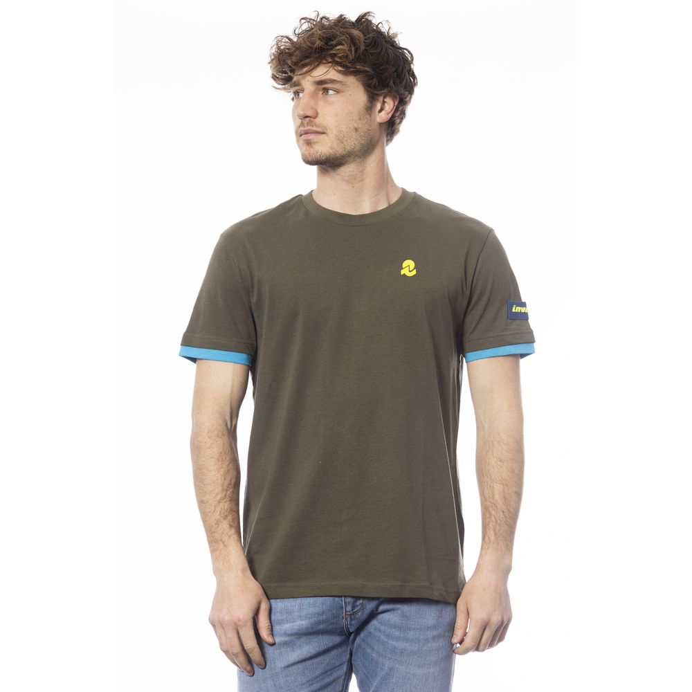 Camiseta de algodón verde para hombre