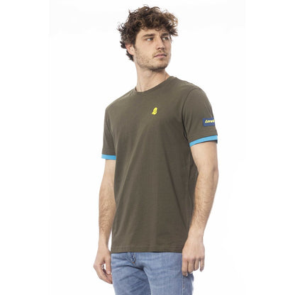 Camiseta de algodón verde para hombre