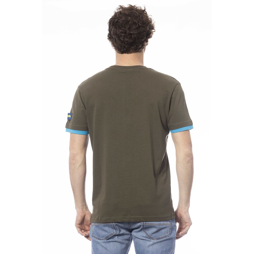 Camiseta de algodón verde para hombre