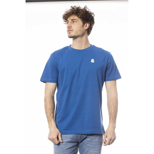 Camiseta de algodón azul para hombre