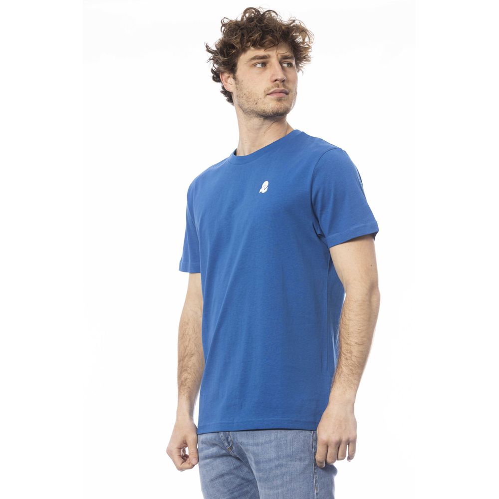 Camiseta de algodón azul para hombre