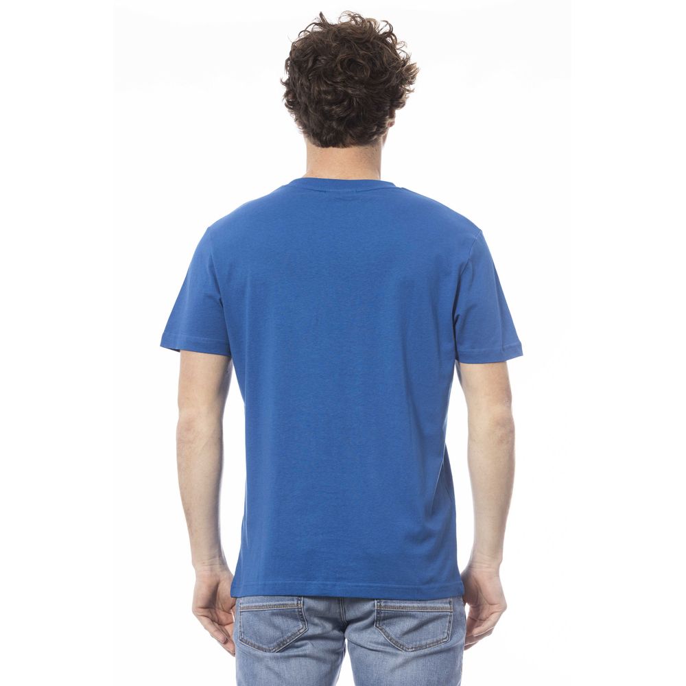 Camiseta de algodón azul para hombre