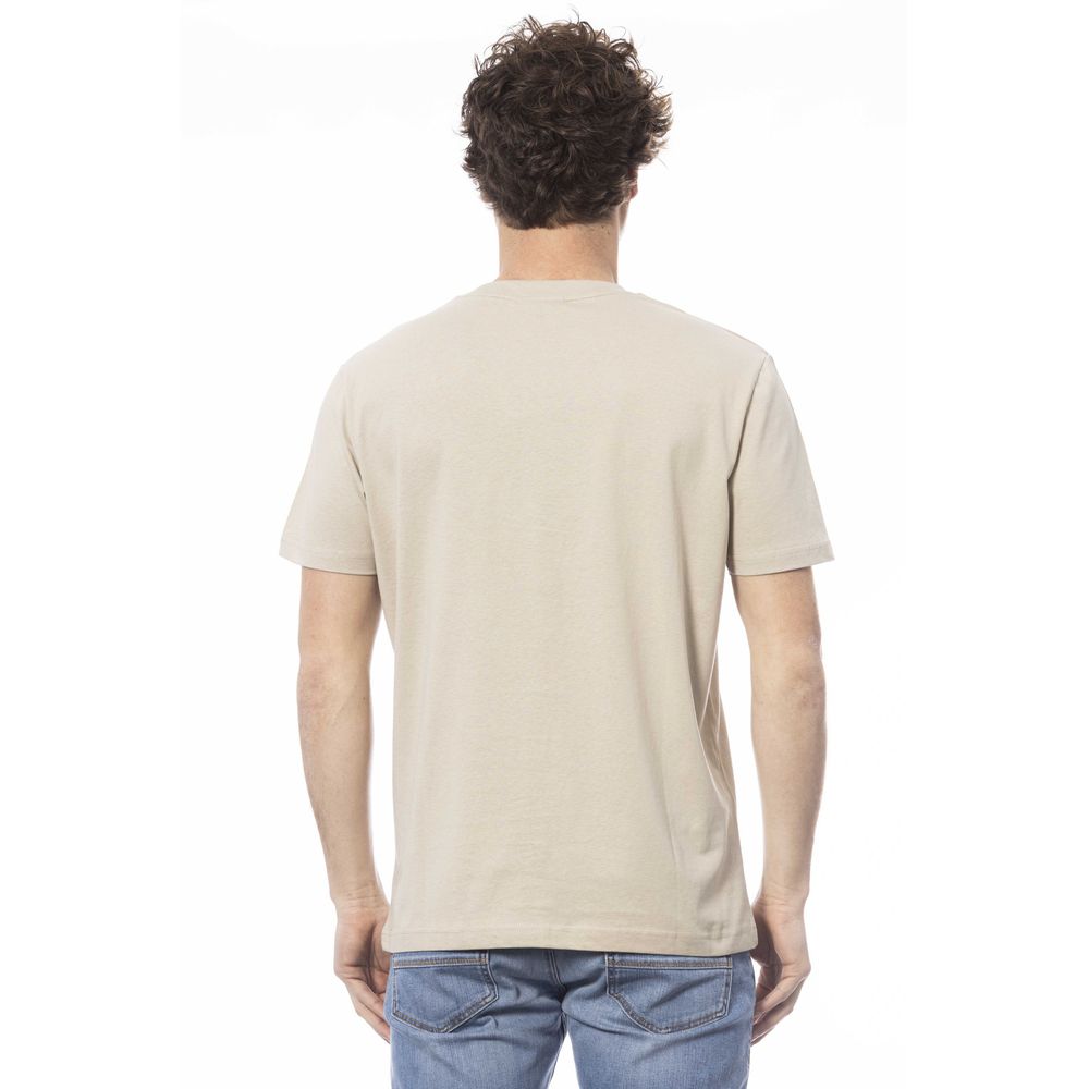 Camiseta de algodón beige para hombre