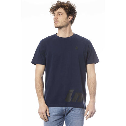 Camiseta de algodón azul para hombre