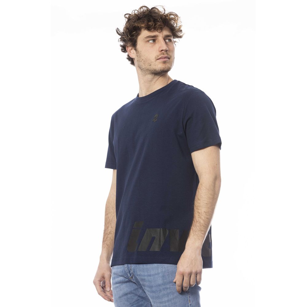 Camiseta de algodón azul para hombre