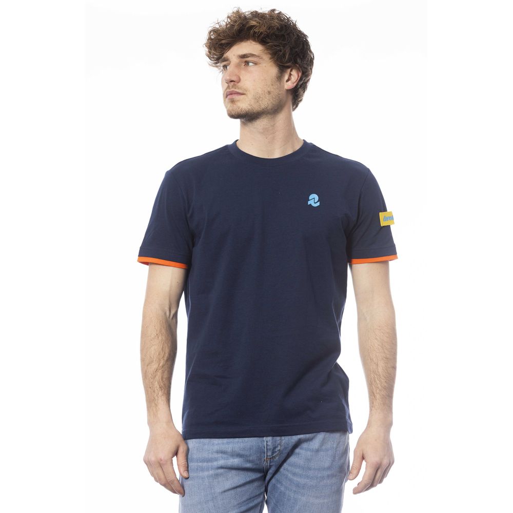 Camiseta de algodón azul para hombre