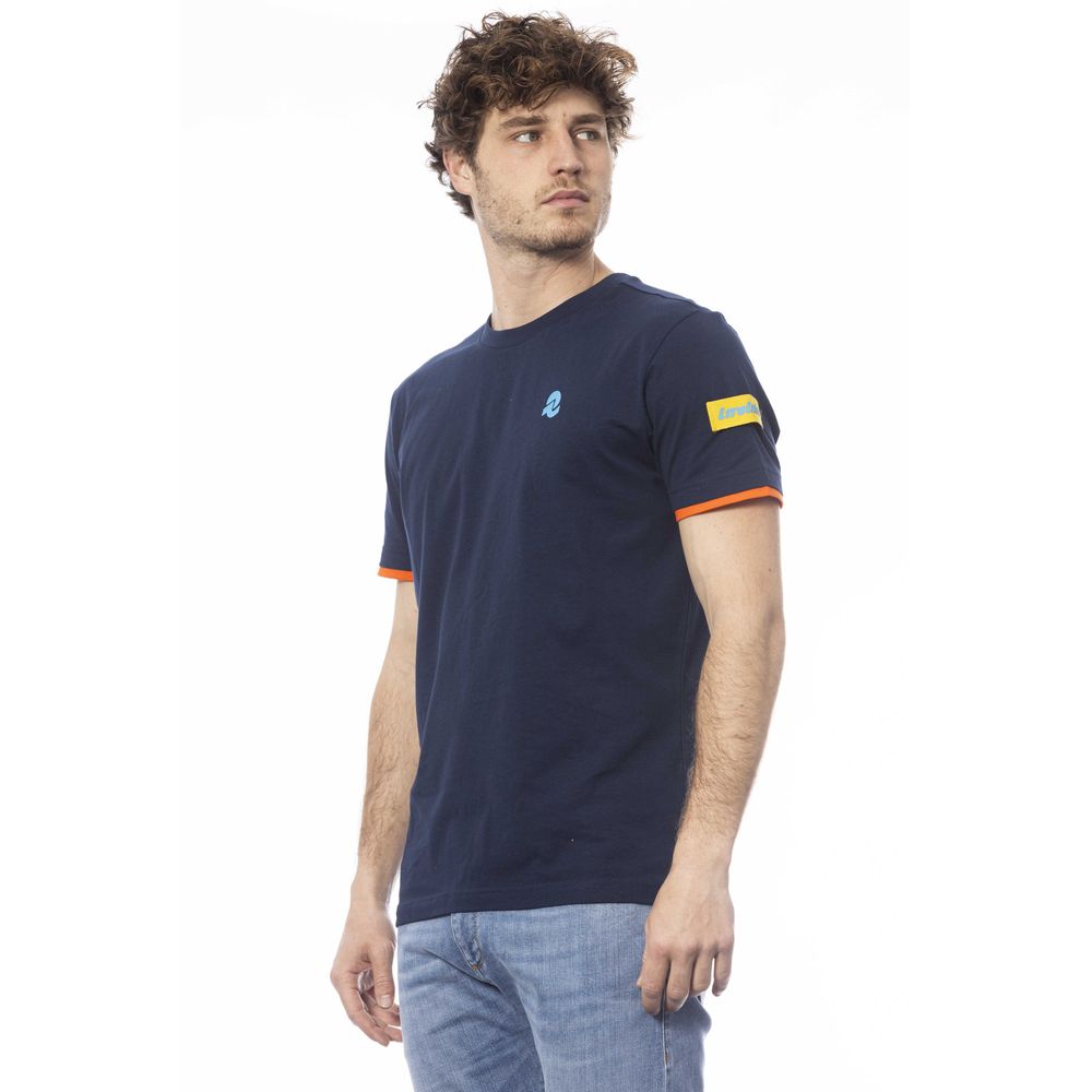 Camiseta de algodón azul para hombre