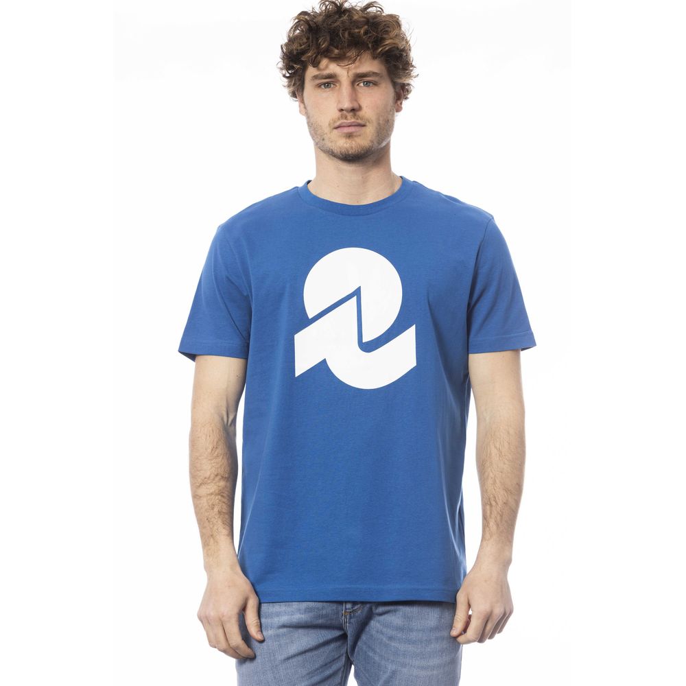 Camiseta de algodón azul para hombre