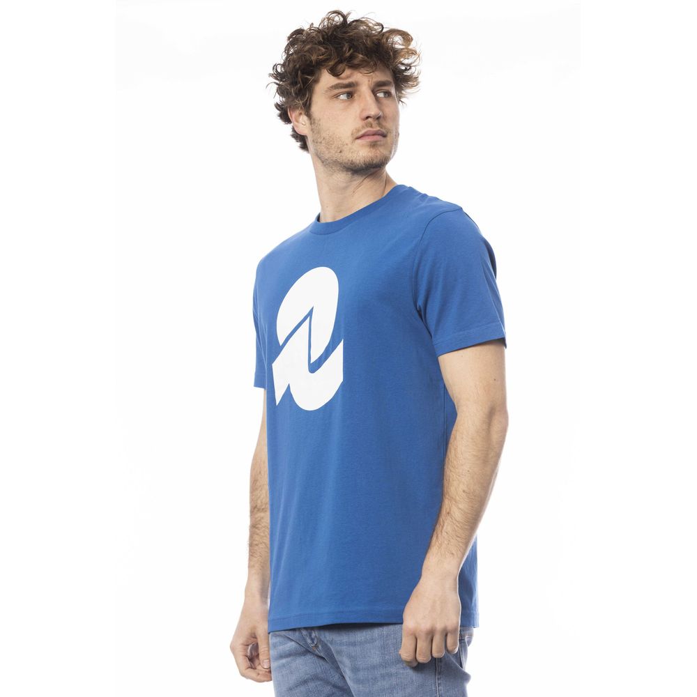 Camiseta de algodón azul para hombre