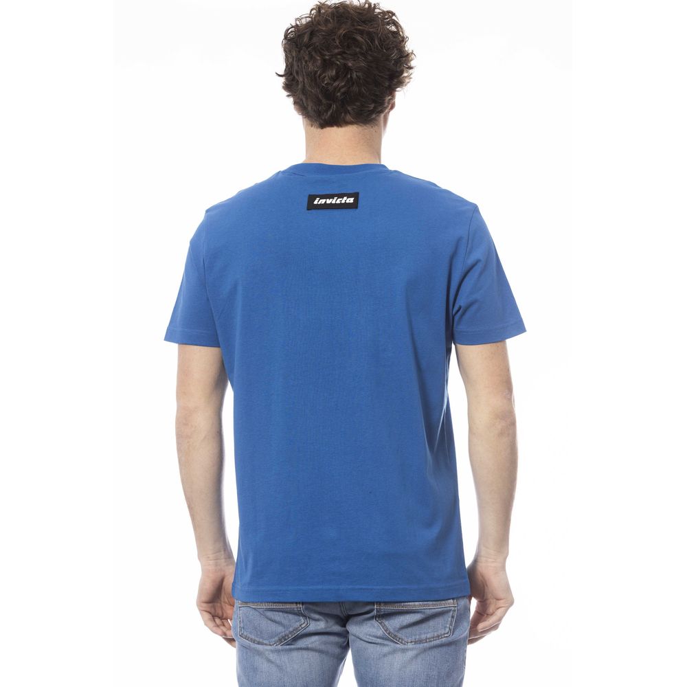 Camiseta de algodón azul para hombre