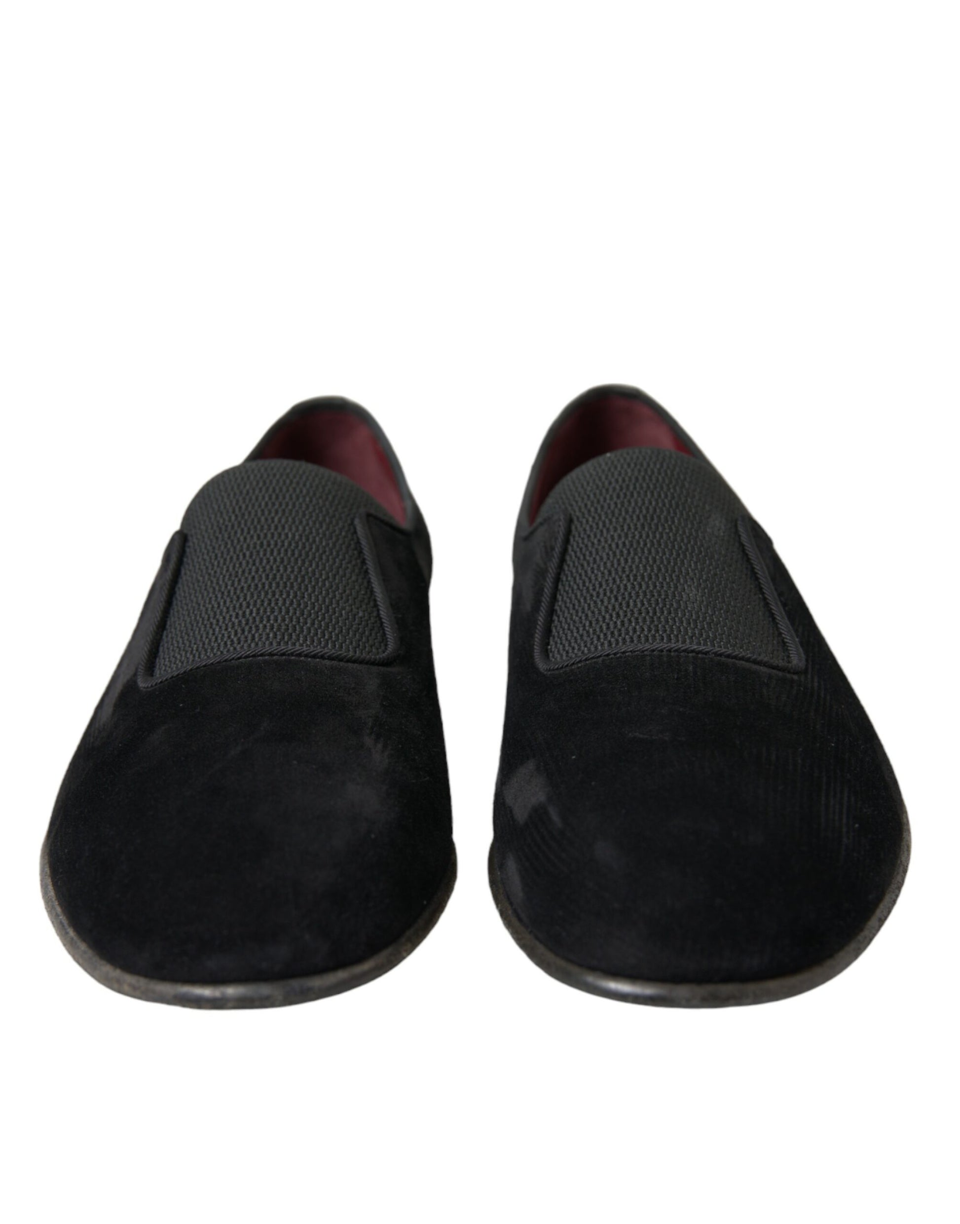 Elegant Black Velor Loafers for the Discerning Gentleman