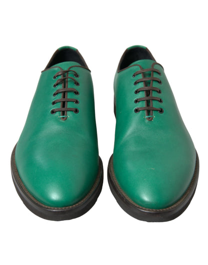 Elegantes zapatos de vestir Oxford de cuero verde