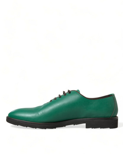 Elegantes zapatos de vestir Oxford de cuero verde