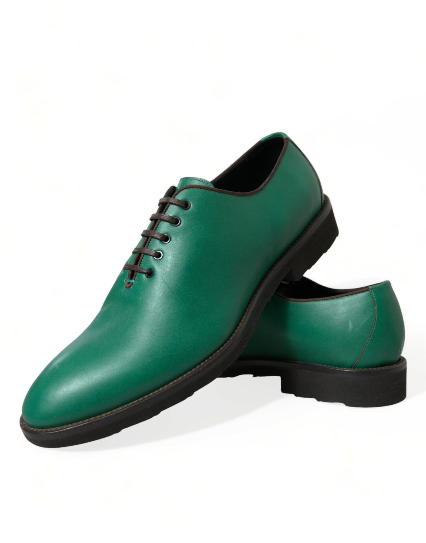 Elegantes zapatos de vestir Oxford de cuero verde