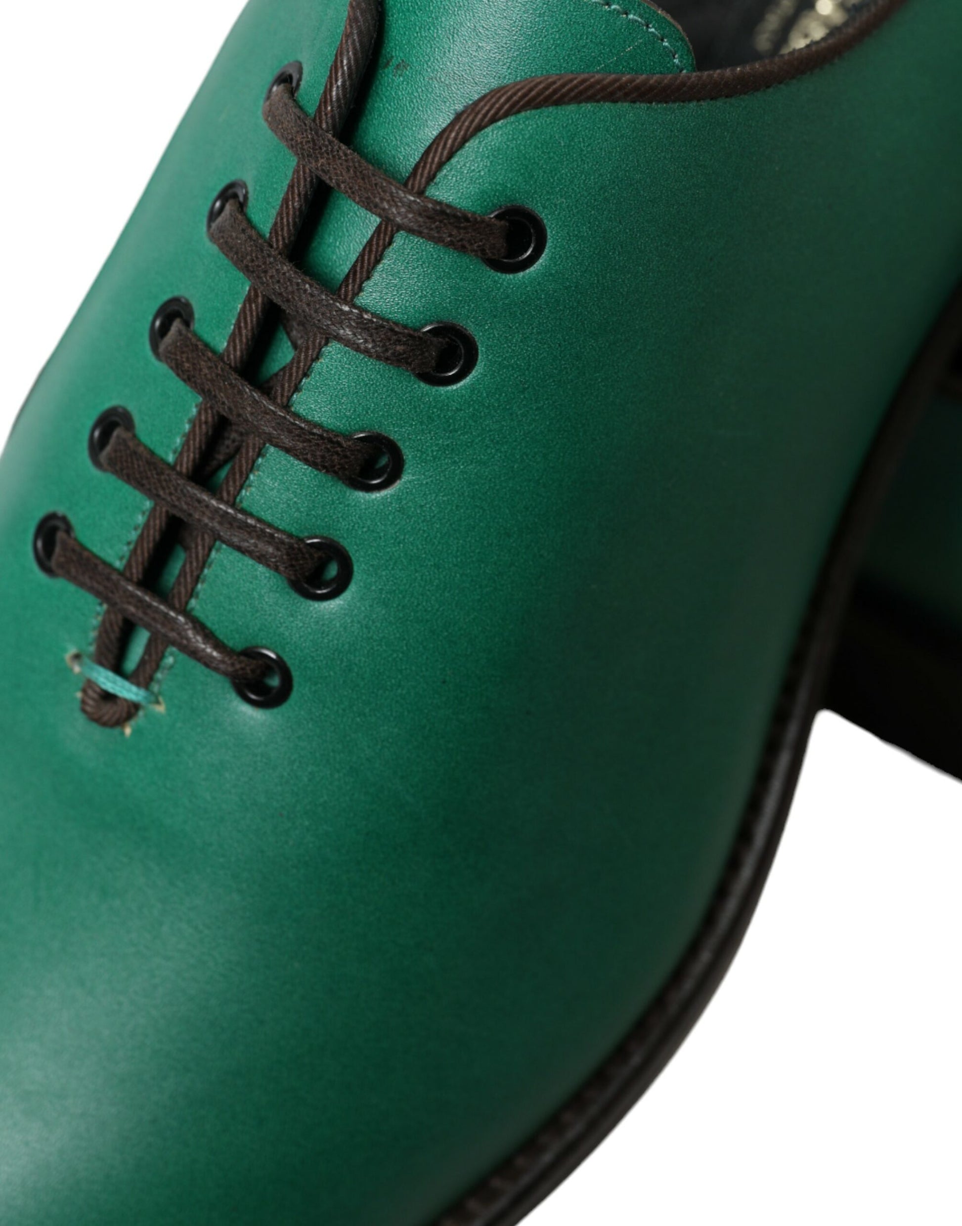 Elegantes zapatos de vestir Oxford de cuero verde