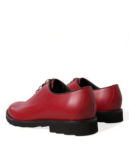 Elegantes zapatos de vestir Oxford de cuero rojo