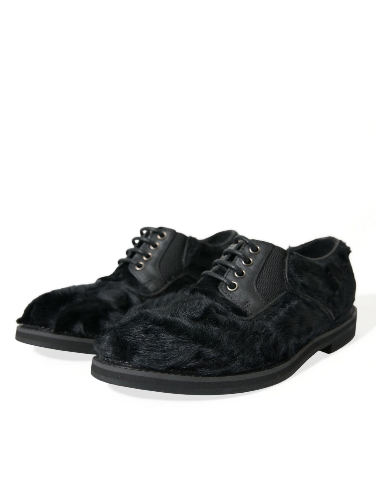 Elegantes zapatos de vestir Derby de piel negra para hombre