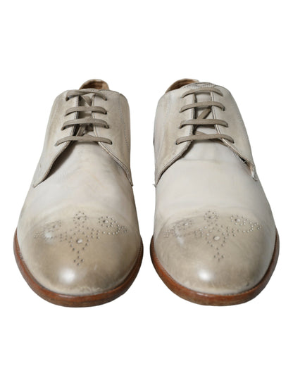 Elegantes zapatos Derby de piel de becerro blanca