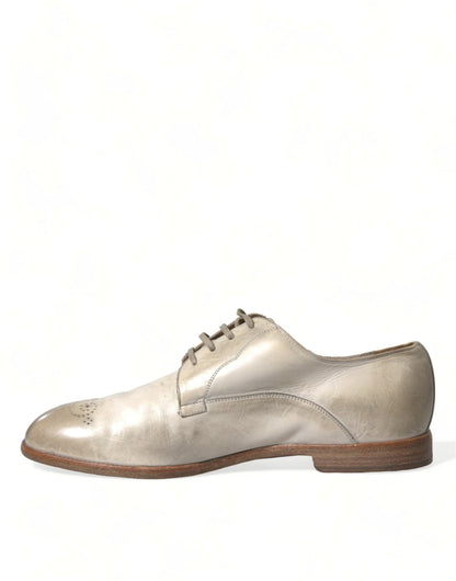 Elegantes zapatos Derby de piel de becerro blanca