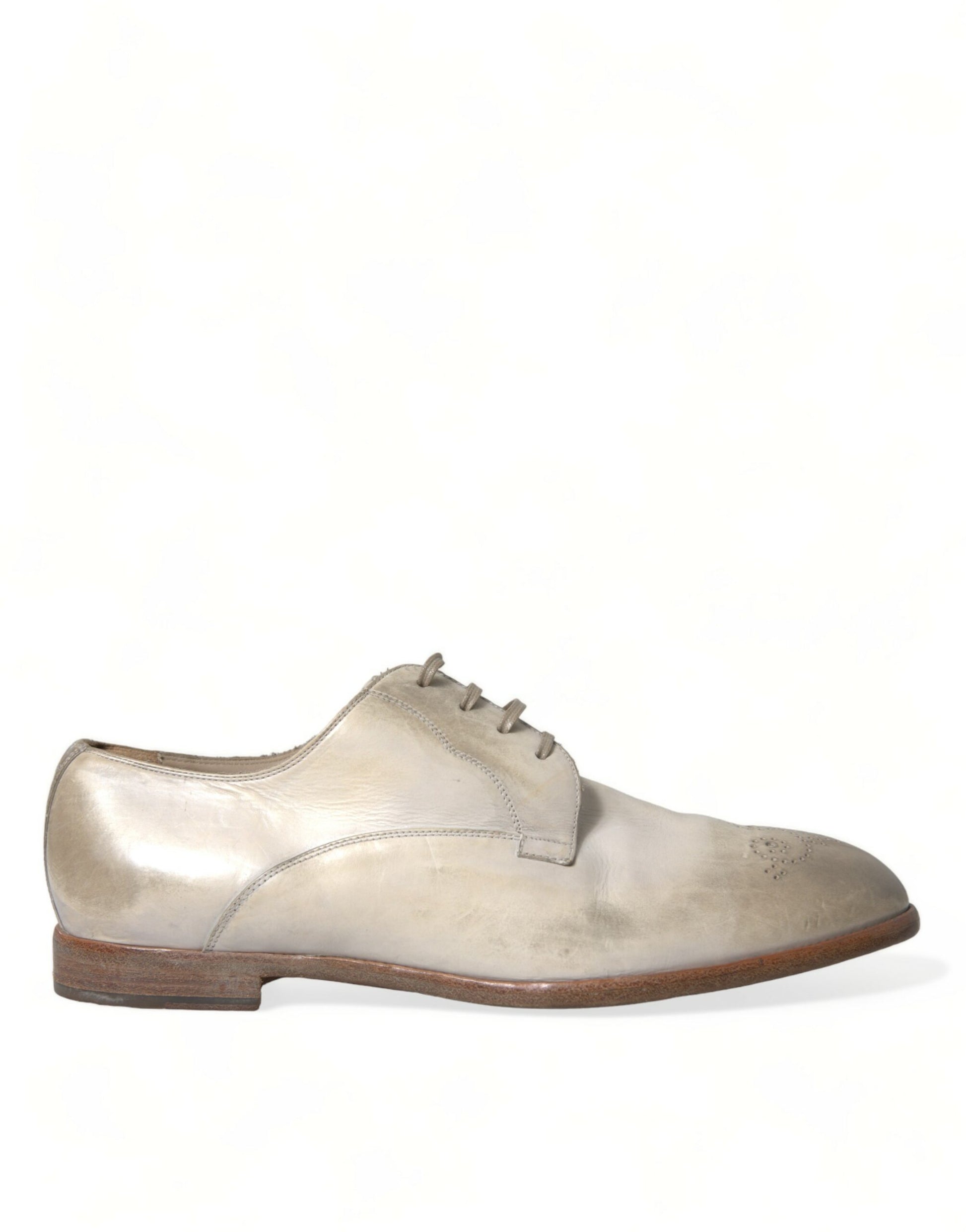 Elegantes zapatos Derby de piel de becerro blanca