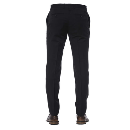 Black Virgin Wool Men Trouser