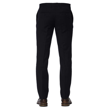 Blue Wool Men Trousers