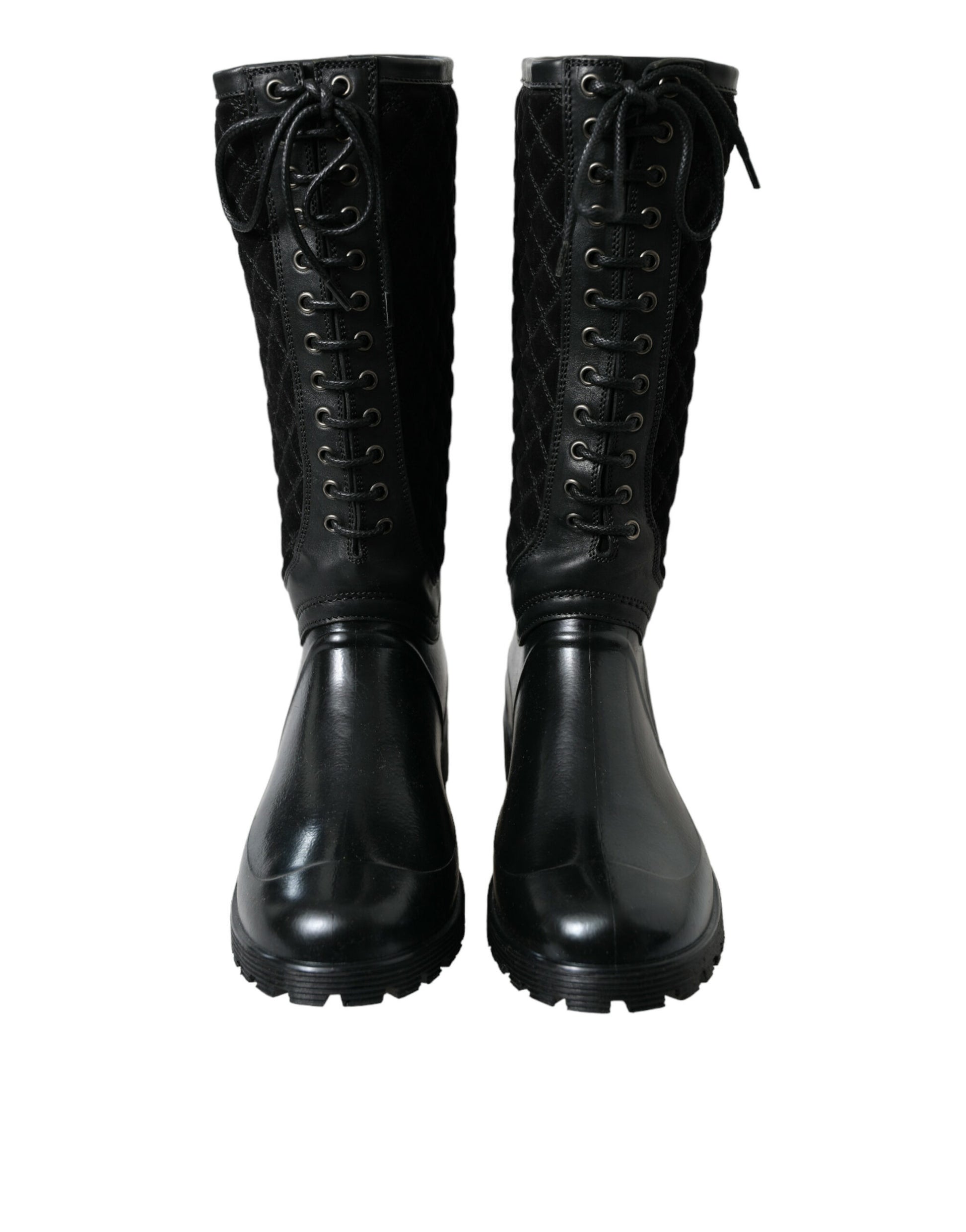 Botas de lluvia elegantes, acolchadas y con cordones