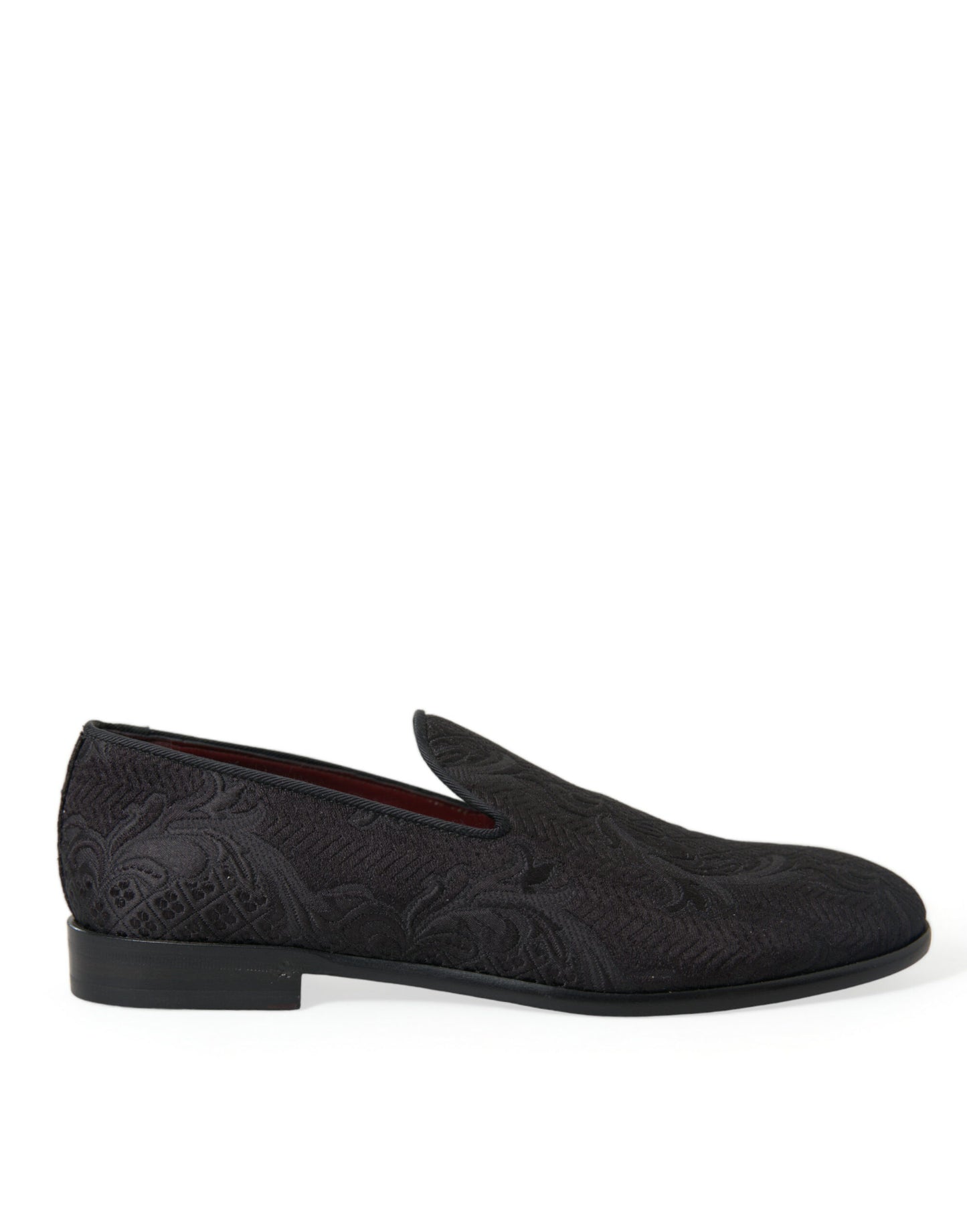 Elegant Black Brocade Dress Loafers