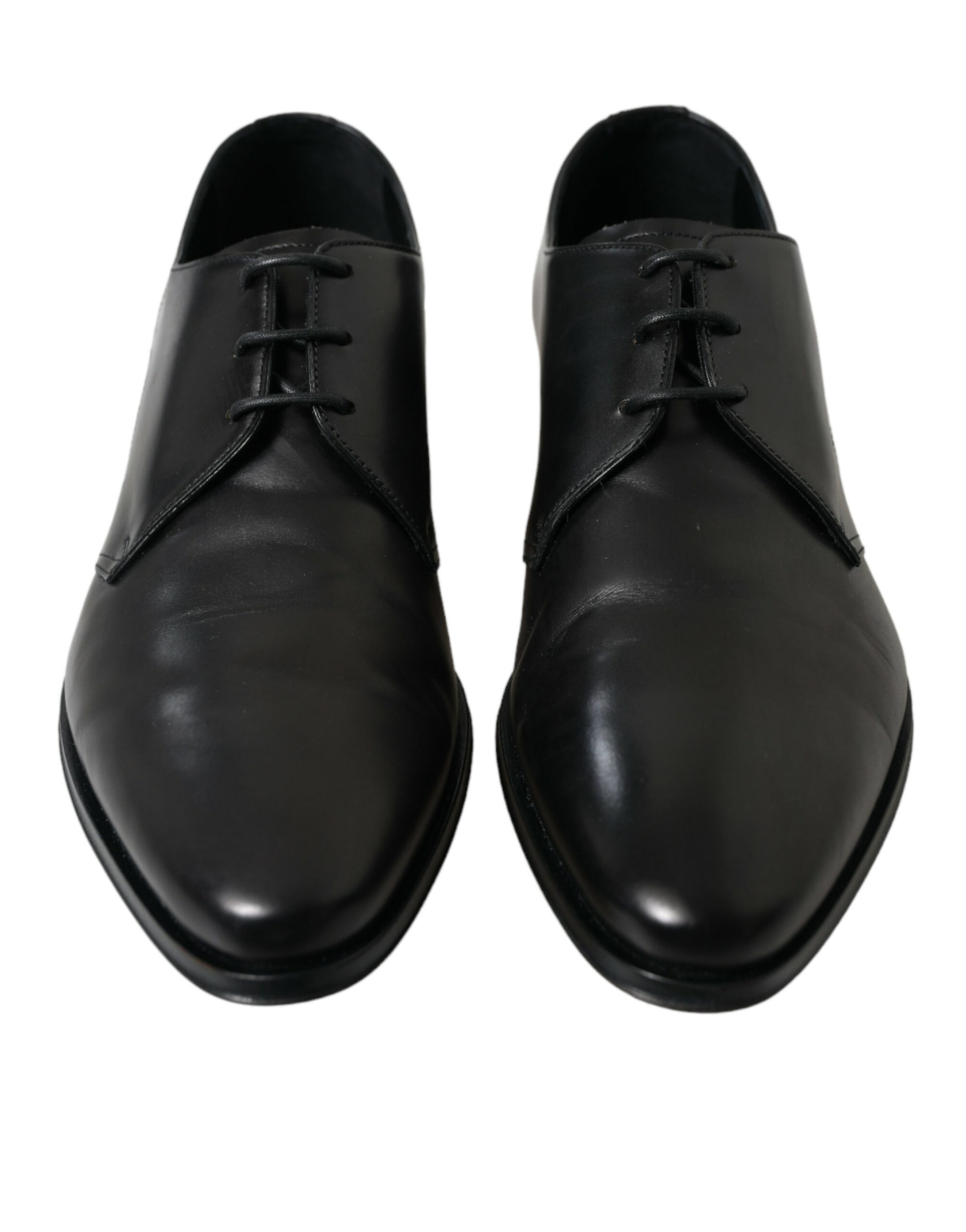 Elegantes zapatos de vestir Derby de cuero negro