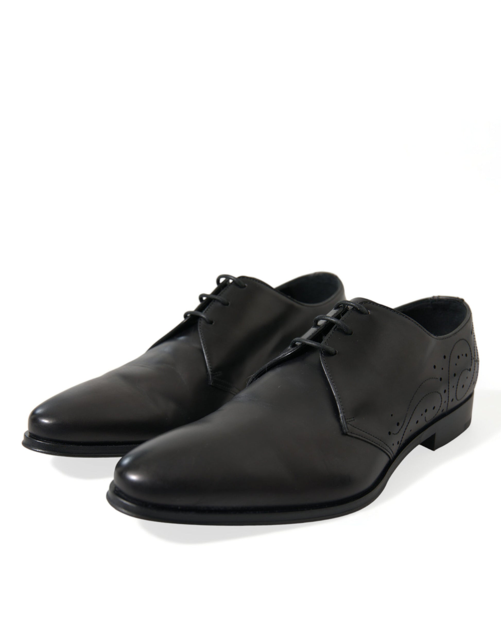 Elegantes zapatos de vestir Derby de cuero negro