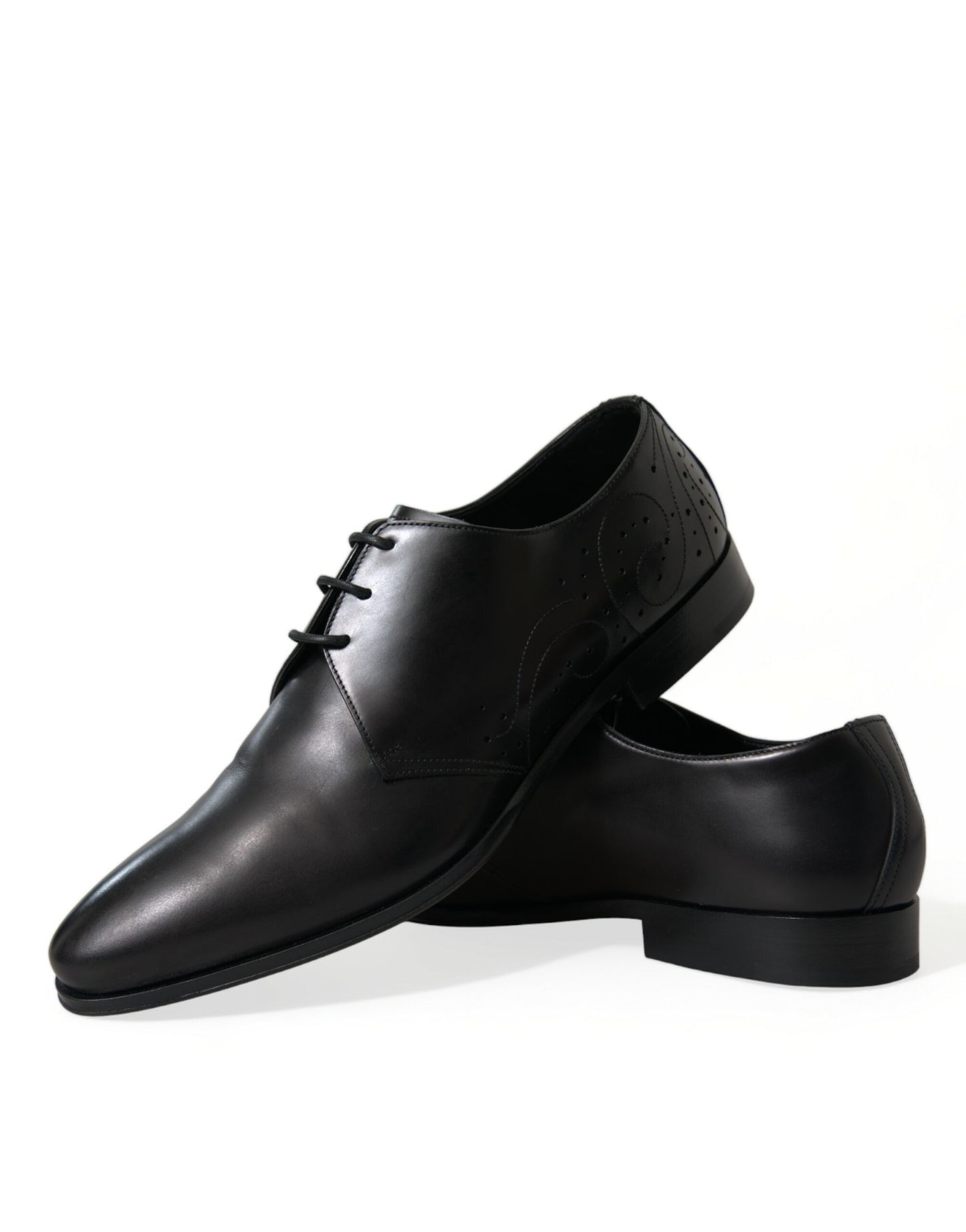 Elegantes zapatos de vestir Derby de cuero negro