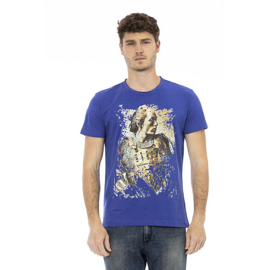 Camiseta de algodón azul para hombre