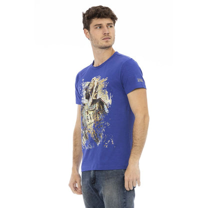 Camiseta de algodón azul para hombre