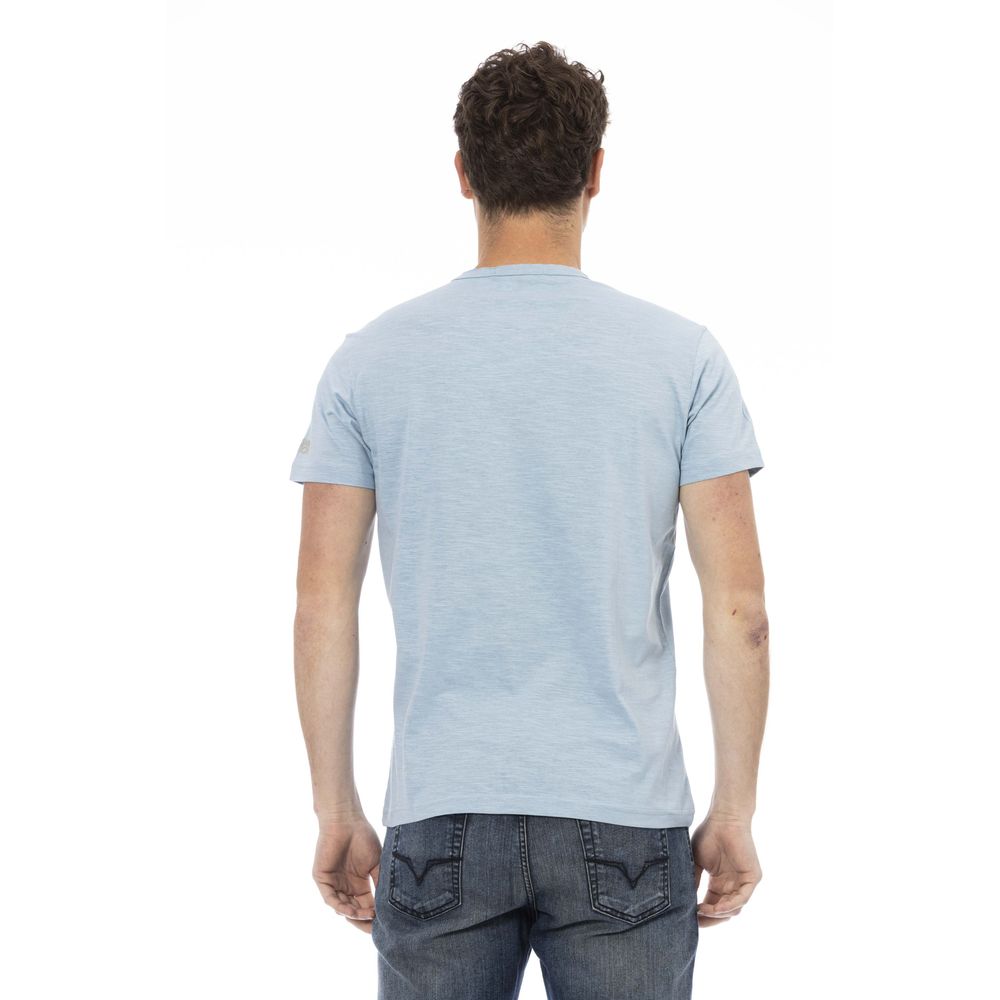 Camiseta de algodón azul claro para hombre