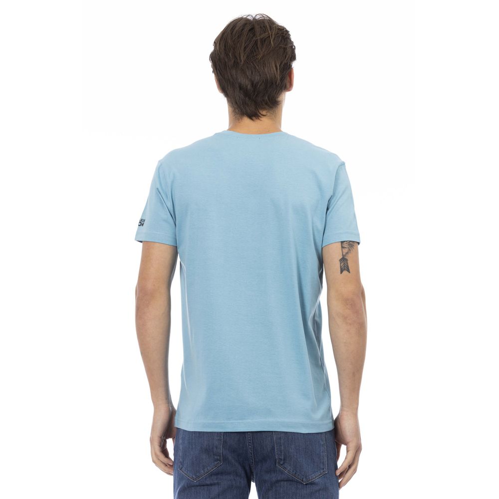 Camiseta de algodón azul claro para hombre