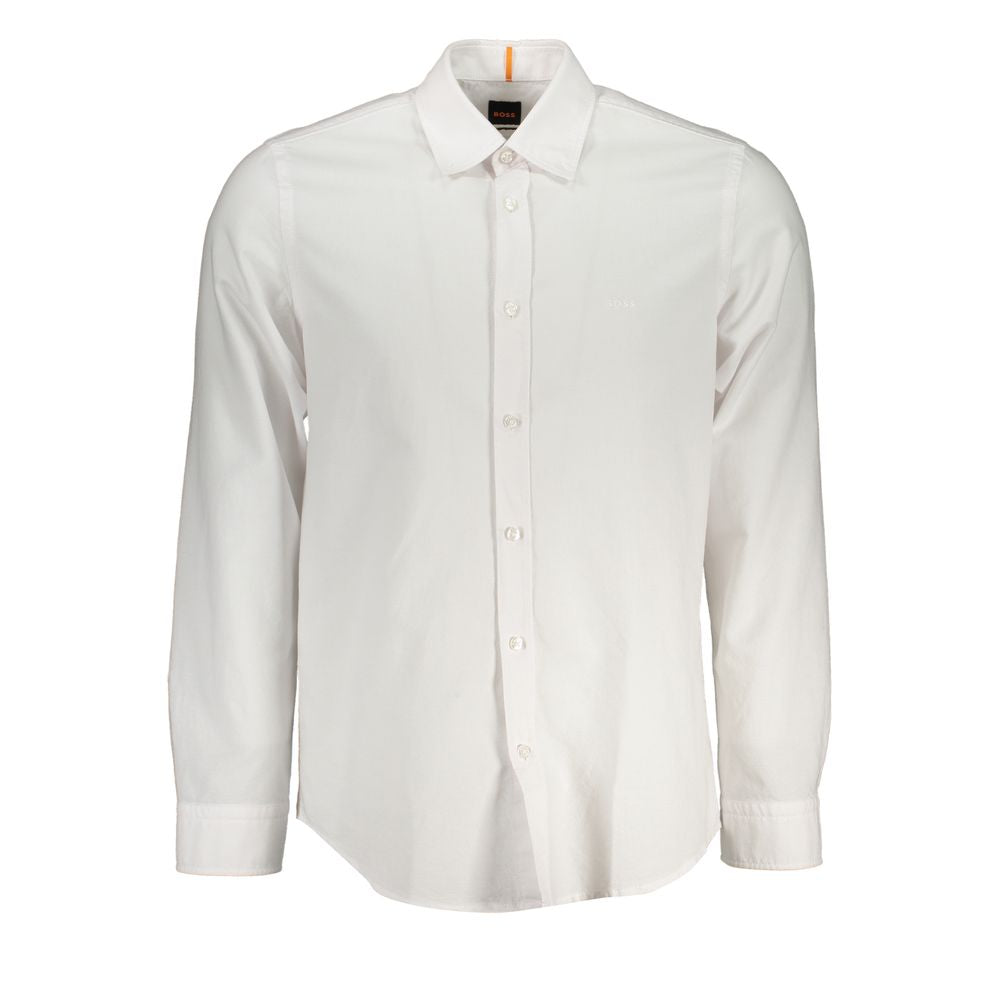 Camisa blanca de algodón para hombre