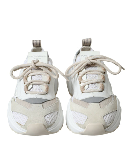 Beige White Daymaster Low Top Leather Sneakers Shoes