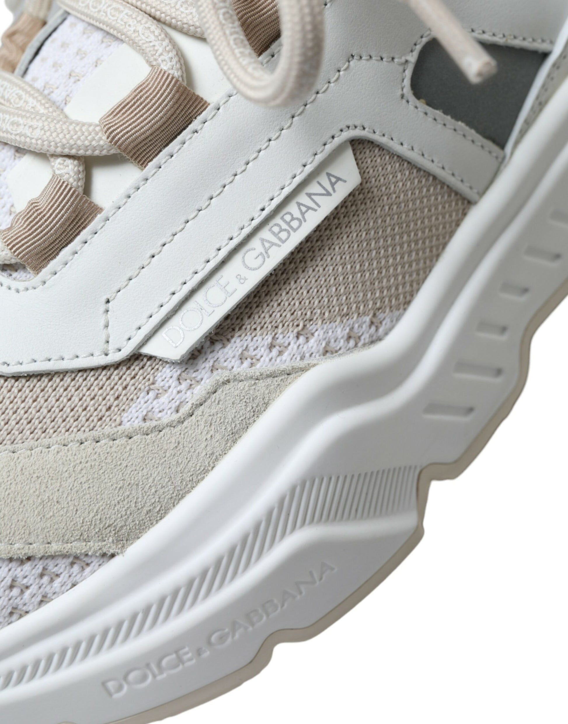 Beige White Daymaster Low Top Leather Sneakers Shoes