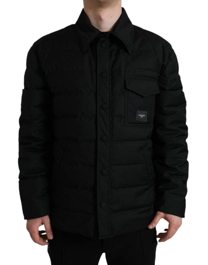 Elegante chaqueta parka acolchada negra