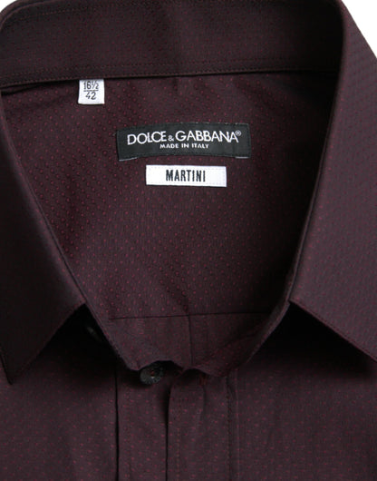 Camisa elegante de vestir color martini color granate