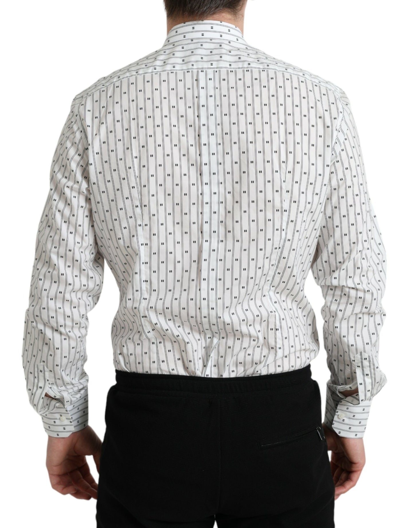 Camisa de vestir elegante de algodón blanco de corte ajustado