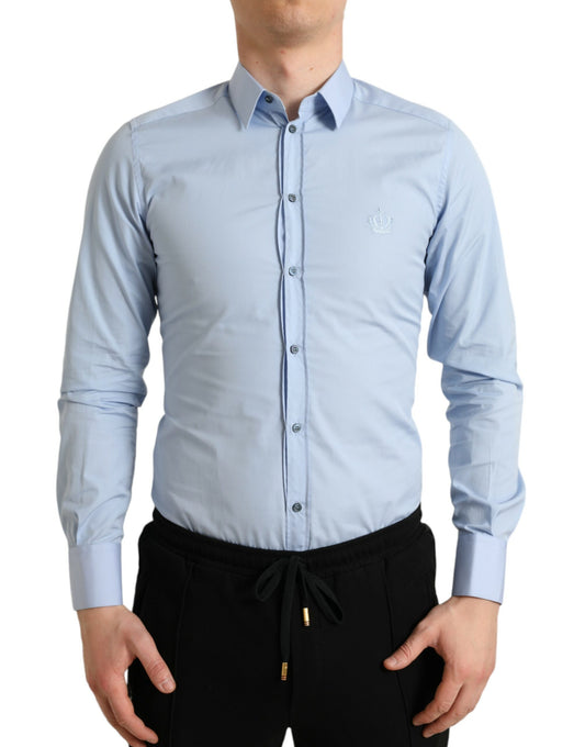 Elegante camisa de vestir Slim Fit azul cielo