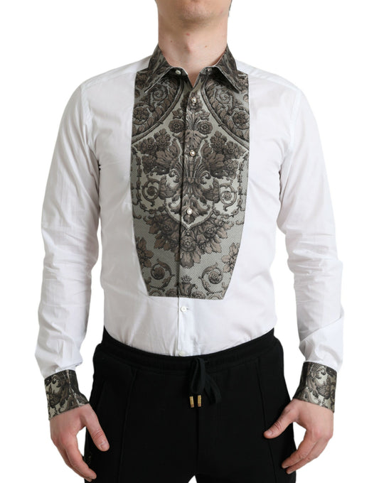 Elegante camisa de vestir con puño francés y corte ajustado